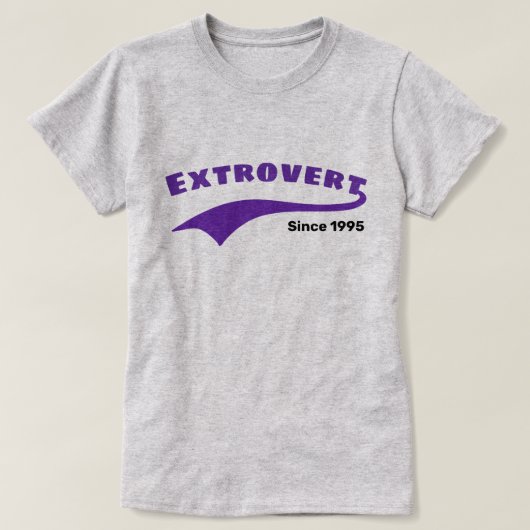 Paarse Extrovert Typografie Swoosh Aangepaste datu T-shirt (Design voorkant)