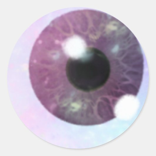 paarse Eye Funny Ronde Sticker (Voorkant)