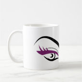 Paarse Eye lange wimpers Lash-uitbreidingspictogra Koffiemok (Links)