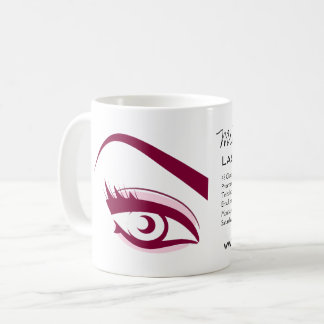 Paarse Eye lange wimpers Lash-uitbreidingspictogra Koffiemok