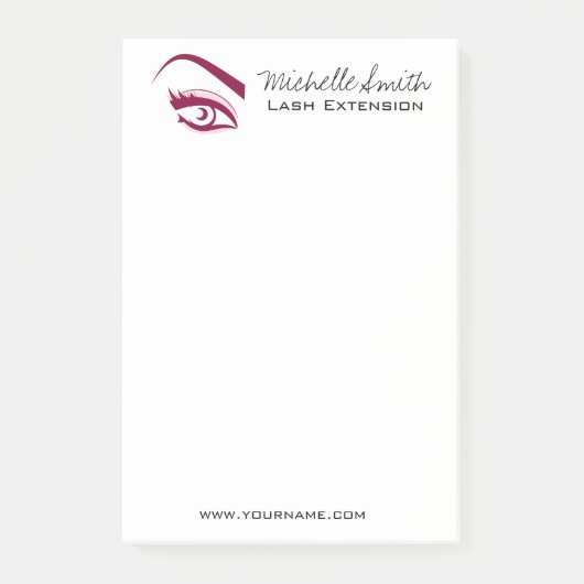 Paarse Eye lange wimpers Lash-uitbreidingspictogra Post-it® Notes (Voorkant)