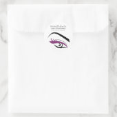 Paarse Eye lange wimpers Lash-uitbreidingspictogra Ronde Sticker (Tas)