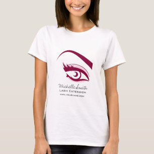 Paarse Eye lange wimpers Lash-uitbreidingspictogra T-shirt
