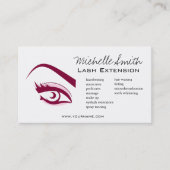 Paarse Eye lange wimpers Lash-uitbreidingspictogra Visitekaartje (Voorkant)