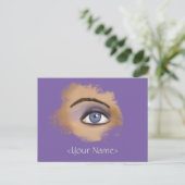 Paarse Eye Makeup Briefkaart (Staand voorkant)
