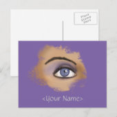 Paarse Eye Makeup Briefkaart (Voorkant / Achterkant)