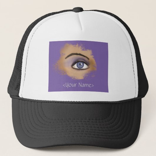 Paarse Eye Makeup Trucker Pet (Voorkant)