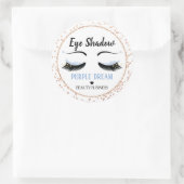 Paarse Eye Shadow Glitter Wimpers Sticker Label (Tas)