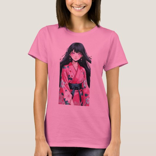 Paarse Eyes Anime Warrior T-shirt (Voorkant)