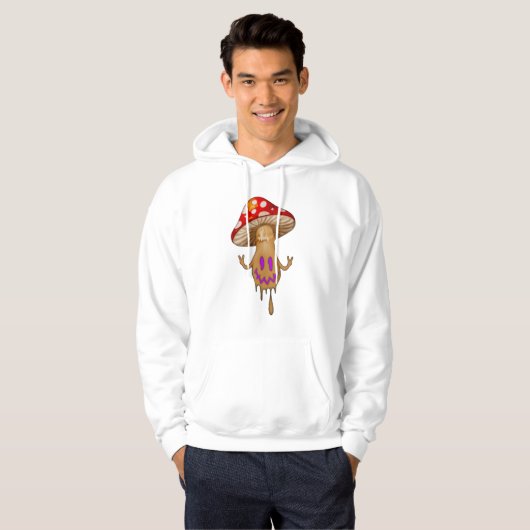 Paarse Eyes Cute Mushroom Hoods Sweatshirt (Voorkant volledig)