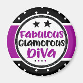 Paarse fabelachtige glamoureuze diva magneet (Voorkant)