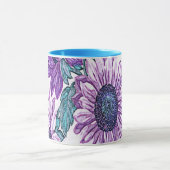 Paarse Fabric Flowers Mok (Midden)