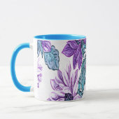 Paarse Fabric Flowers Mok (Links)