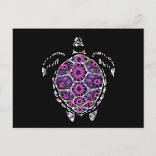 Paarse Factual Turtle Shell Briefkaart (Voorkant)