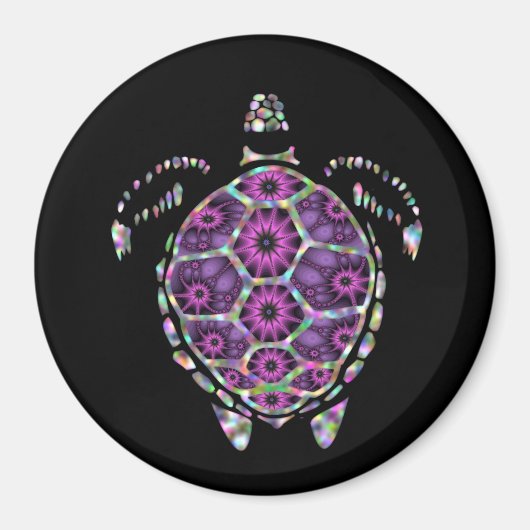 Paarse Factual Turtle Shell Magneet (Voorkant)