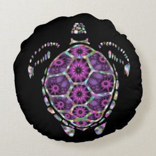 Paarse Factual Turtle Shell Rond Kussen