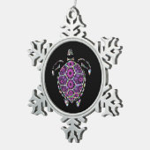 Paarse Factual Turtle Shell Tin Sneeuwvlok Ornament (Rechts)