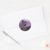 Paarse Fae Ronde Sticker (Envelop)
