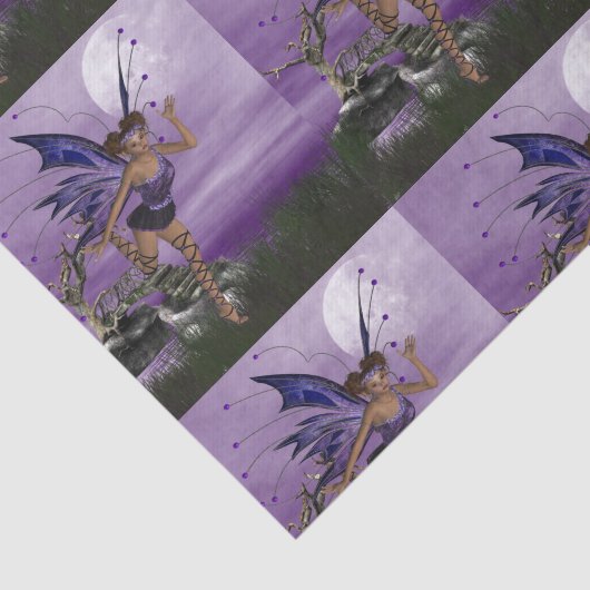 Paarse Fae Tissuepapier (Detail)