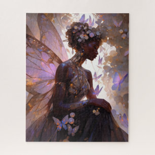 Paarse Fairy Afro-Amerikaanse Fantasy Art Legpuzzel