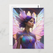 Paarse Fairy Briefkaart (Voorkant / Achterkant)