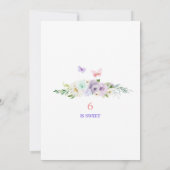 Paarse Fairy Butterfly Magische Bloemen 6e Verjaar Kaart (Achterkant)