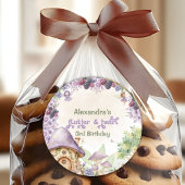 Paarse Fairy Derde Berry 3e verjaardag Ronde Sticker