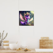 Paarse Fairy Dragon Poster (Keuken)