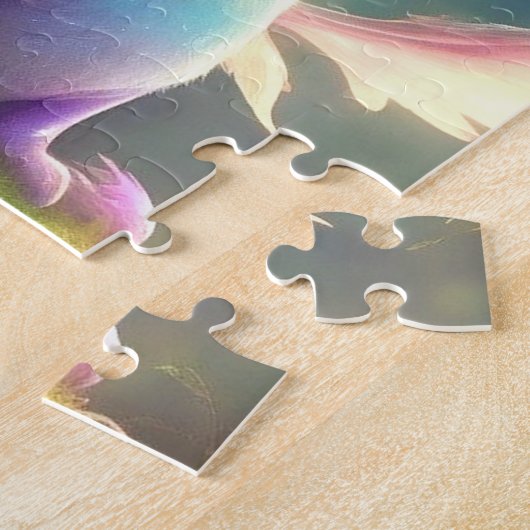 Paarse Fairy Dragon puzzel Legpuzzel (Zijkant)