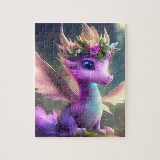Paarse Fairy Dragon puzzel Legpuzzel (Verticaal)