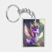 Paarse Fairy Dragon Sleutelhanger (Voorkant Links)