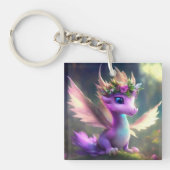 Paarse Fairy Dragon Sleutelhanger (Voorkant)