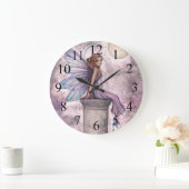 Paarse Fairy Fantasy Art Clock Grote Klok (Huis)