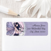 Paarse Fairy Fantasy Art retour adreslabels Etiket (Insitu)