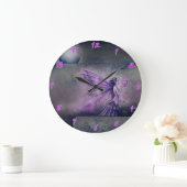 Paarse Fairy Fantasy Art Wall klok (Huis)