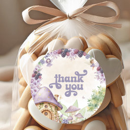 Paarse Fairy First Berry Eerste Verjaardag Bedankt Ronde Sticker