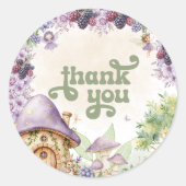 Paarse Fairy First Berry Eerste Verjaardag Bedankt Ronde Sticker (Voorkant)