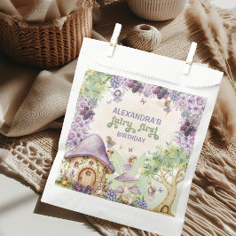 Paarse Fairy First Berry eerste verjaardag Bedankzakje