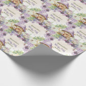 Paarse Fairy First Berry eerste verjaardag Cadeaupapier (Hoek)