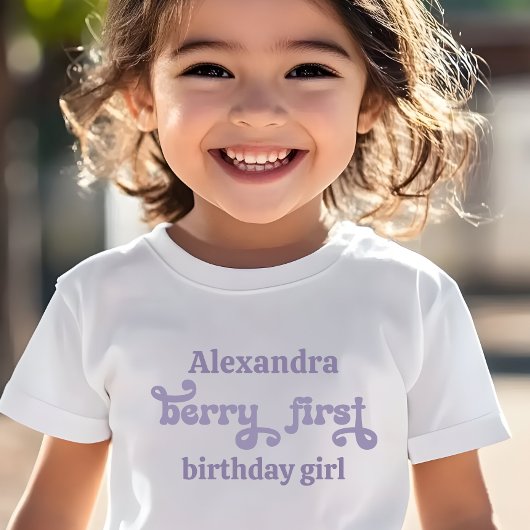 Paarse Fairy First Berry eerste verjaardag Kinder Shirts