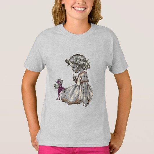 Paarse Fairy & Girl Tshirt (Voorkant)