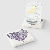 Paarse Fairy Heart Stenen Onderzetter (Zijkant)