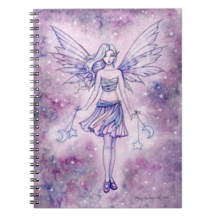 Paarse Fairy in de Stars Fantasy Illustration Notitieboek