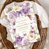 Paarse Fairy Woodland Girl Baby shower Kaart