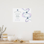 Paarse Faith Florale Bruiloft Feest Welkom Poster (Keuken)