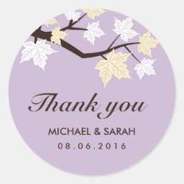 Paarse Falling Maple Leaves Bedankt Sticker