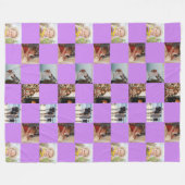 Paarse familie Collage Fotopatroongeblazen Fleece Deken (Voorkant (Horizontaal))