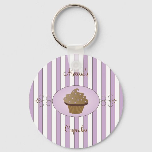 Paarse Fancy Cake Sleutelhanger (Voorkant)