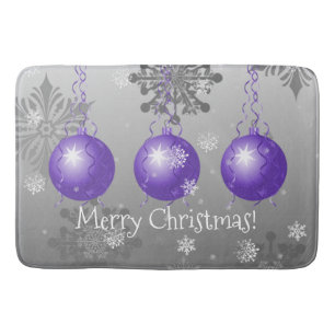 Paarse Fancy kerstsieraad Bath Mat