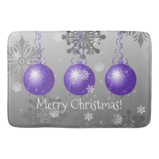 Paarse Fancy kerstsieraad Bath Mat (Voorkant)